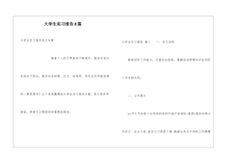 大学生实习报告8篇