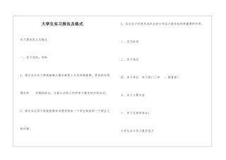 大学生实习报告及格式