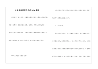 大学生实习报告总结2024最新