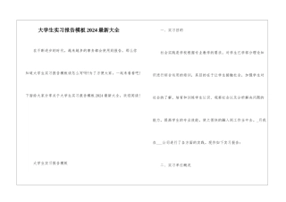 大学生实习报告模板2024最新大全