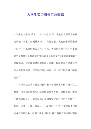 大学生实习报告汇总四篇