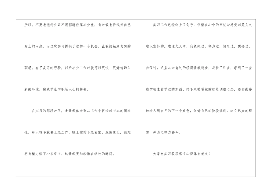 大学生实习收获感悟心得体会五篇_第3页