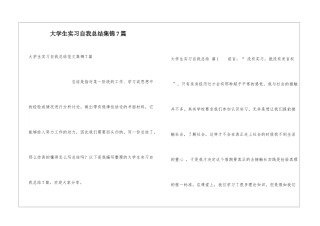 大学生实习自我总结集锦7篇