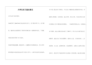 大学生实习鉴定意见