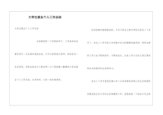 大学生就业个人工作总结