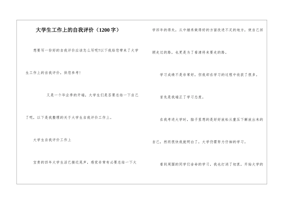 大学生工作上的自我评价_第1页