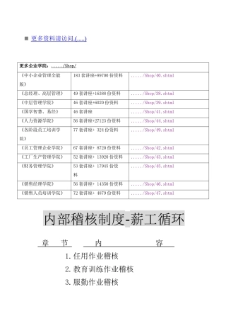 内部稽核制度薪工循环讲义