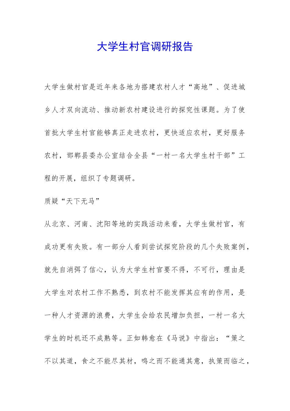 大学生村官调研报告-_第1页