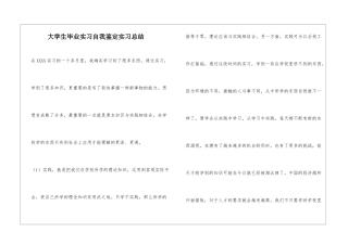 大学生毕业实习自我鉴定实习总结-