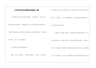 大学生的社会实践自我鉴定5篇