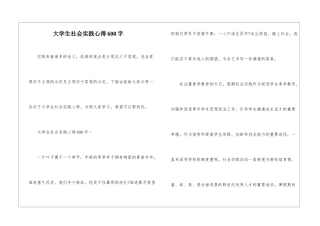 大学生社会实践心得600字