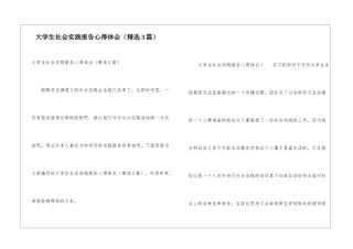 大学生社会实践报告心得体会