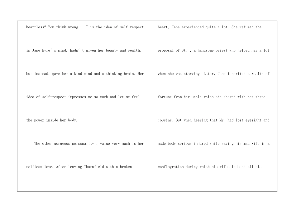 大学生简爱英文读后感-英文读后感_第2页