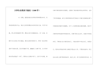 大学生自我实习鉴定