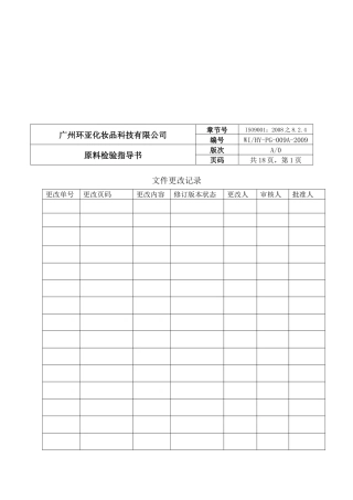 化妆品公司原料检验指导手册