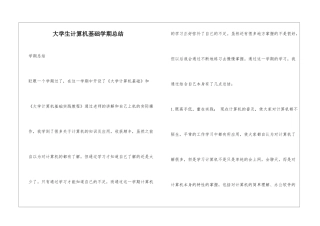 大学生计算机基础学期总结