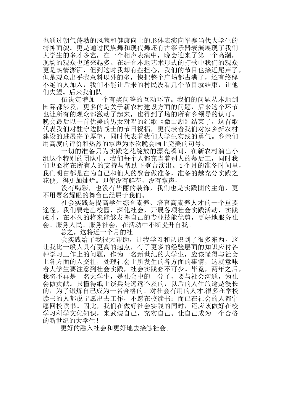 大学生返乡文演出实践报告_第3页