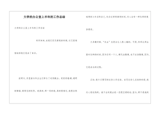 大学的办公室上半年的工作总结