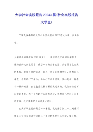 大学社会实践报告20243篇
