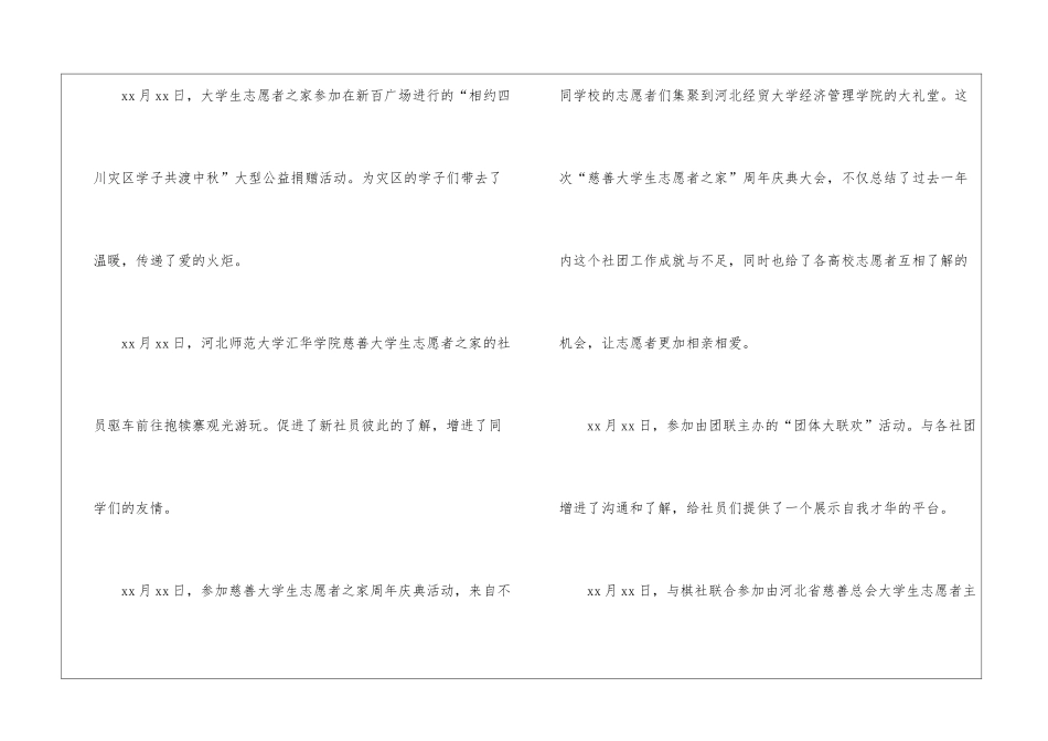 大学社团志愿者活动总结_第3页