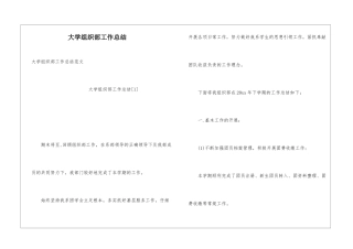 大学组织部工作总结