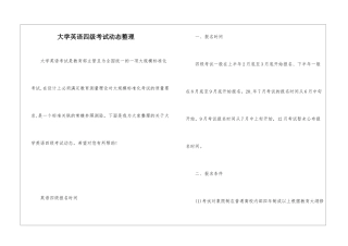 大学英语四级考试动态整理