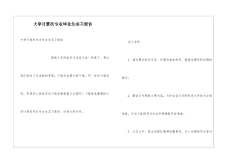 大学计算机专业毕业生实习报告