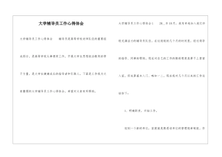 大学辅导员工作心得体会