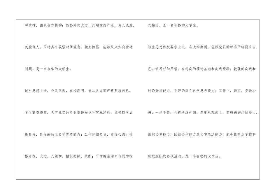 大学辅导员毕业评语_第2页