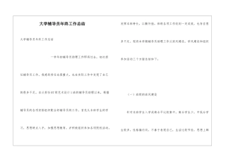 大学辅导员年终工作总结
