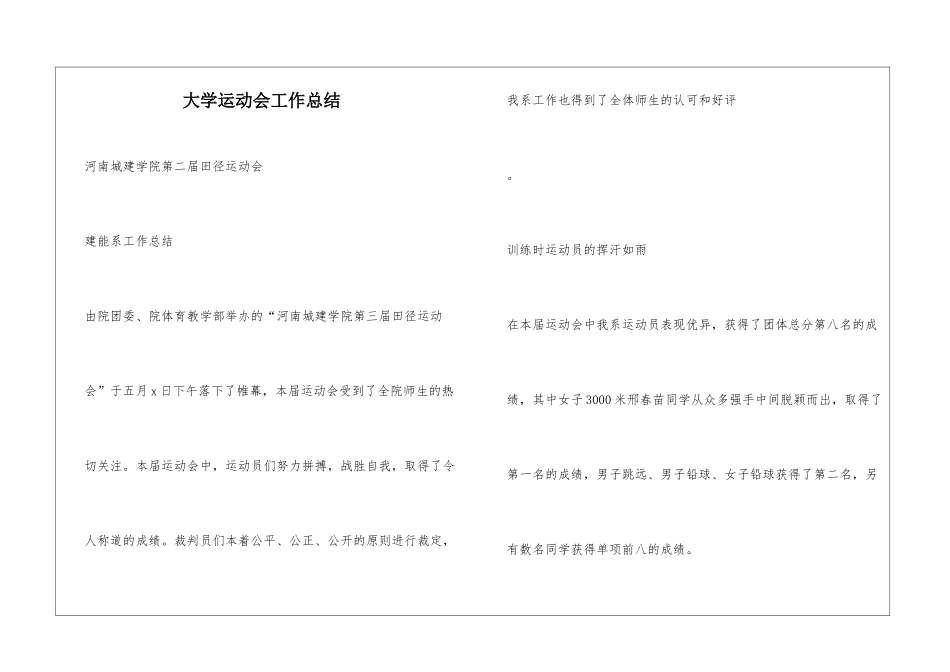 大学运动会工作总结_第1页