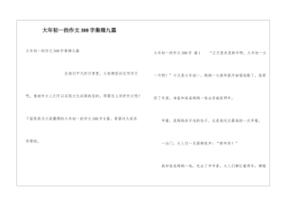大年初一的作文300字集锦九篇