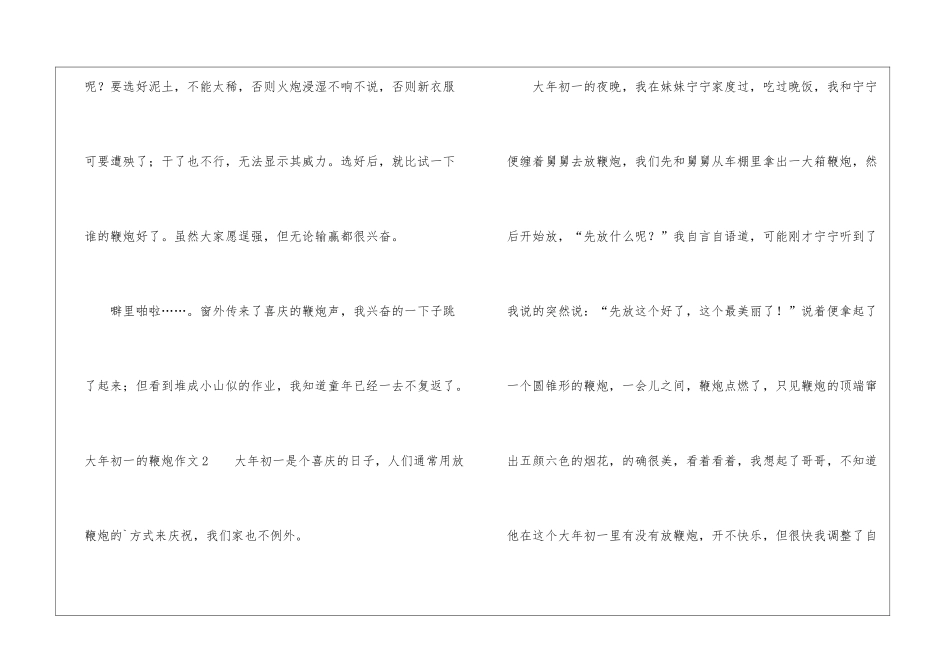 大年初一的鞭炮作文_第3页
