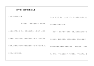 大年初一的作文集合八篇