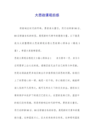 大思政课观后感