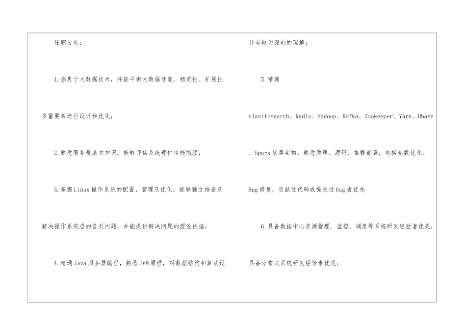 大数据架构师岗位职责说明_第2页
