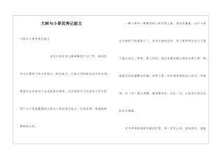 大树与小草优秀记叙文