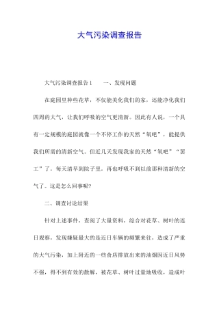大气污染调查报告