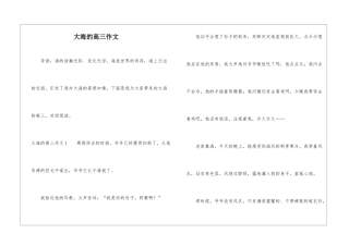 大海的高三作文