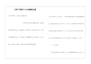大班下学期个人计划集锦五篇