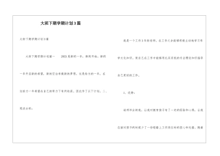 大班下期学期计划3篇