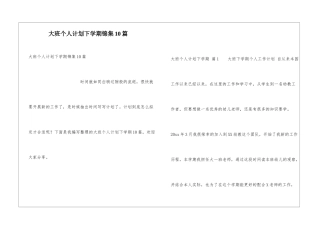 大班个人计划下学期锦集10篇
