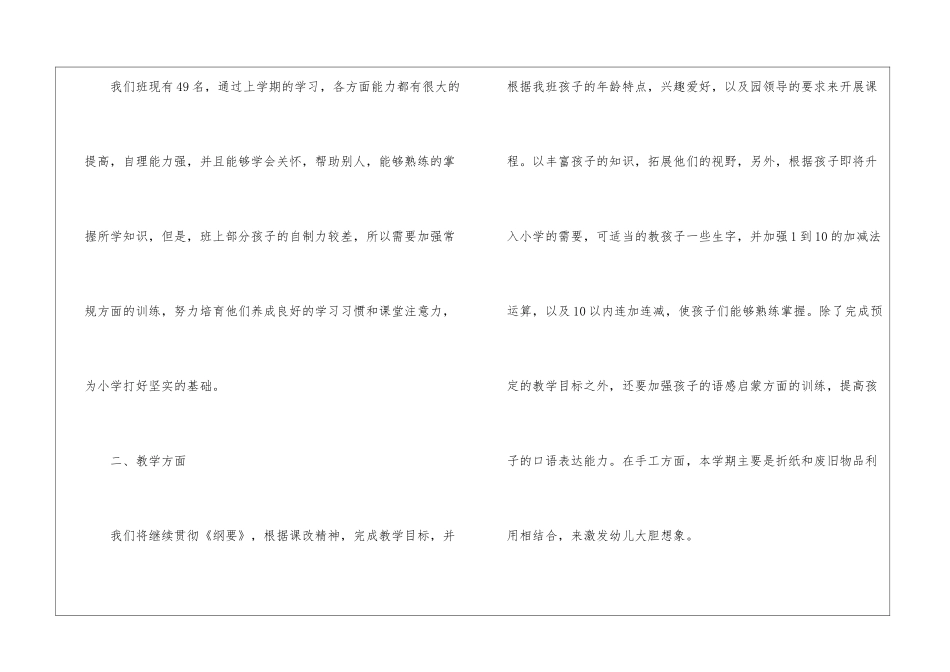 大班个人计划幼儿园集合五篇_第2页