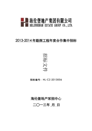 勘探工程招标文件