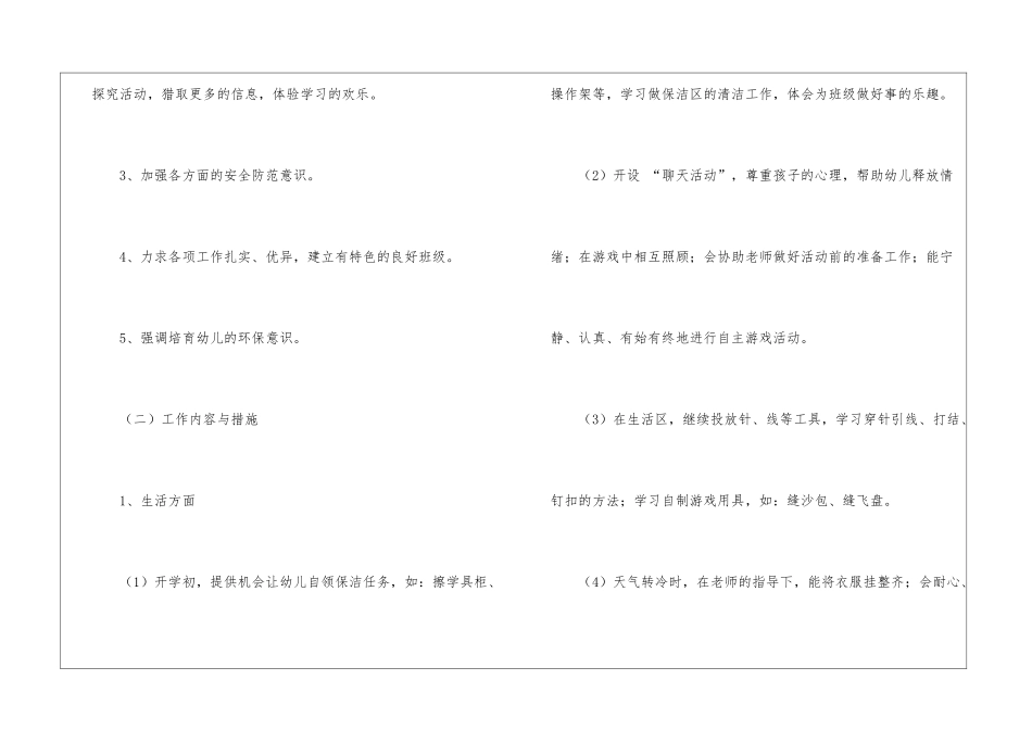 大班工作计划模板集合五篇_第3页