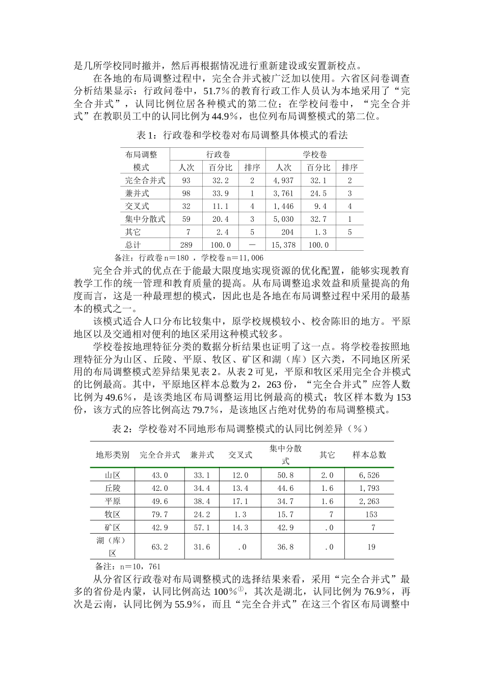 农村中小学布局调整模式的分析与研究_第2页