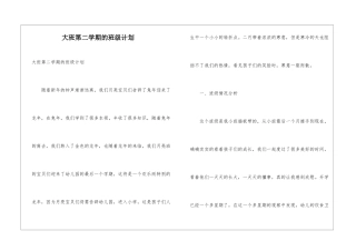 大班第二学期的班级计划