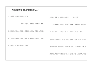 大班语言教案《是谁嗯嗯在我头上》