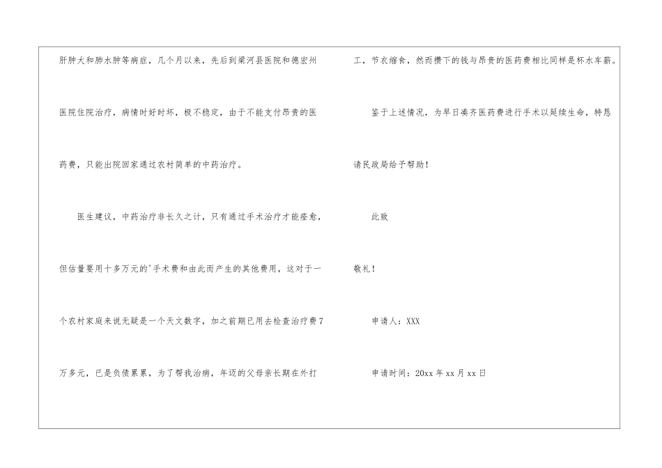 大病救助申请书三篇_第2页