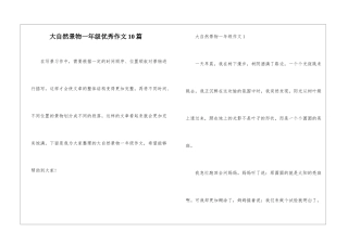 大自然景物一年级优秀作文10篇